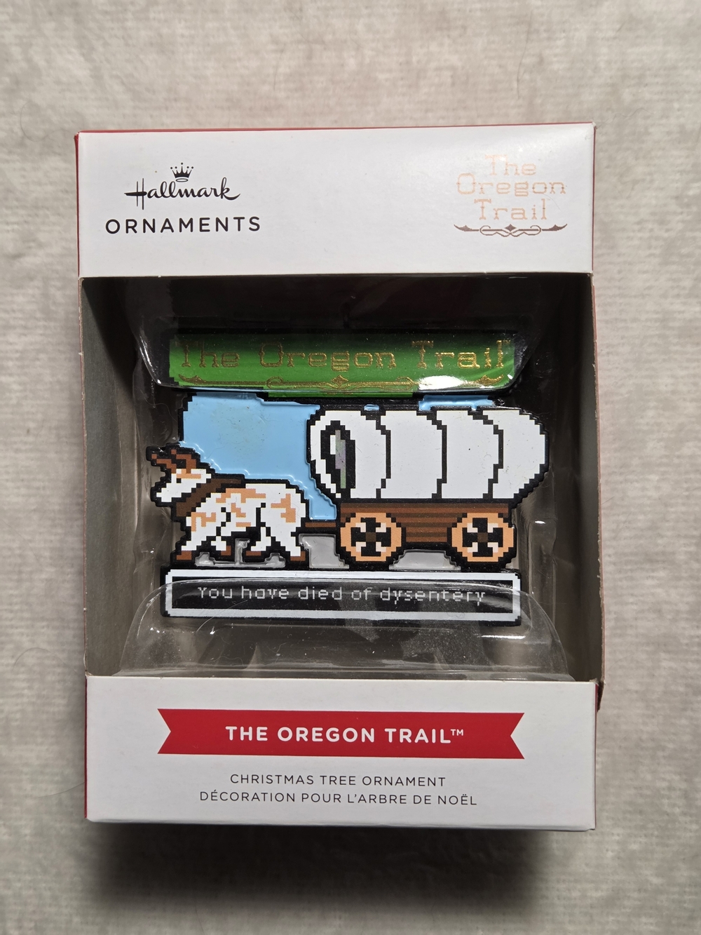 Hallmark The Oregon Trail Pixel Wagon Ornament NIB